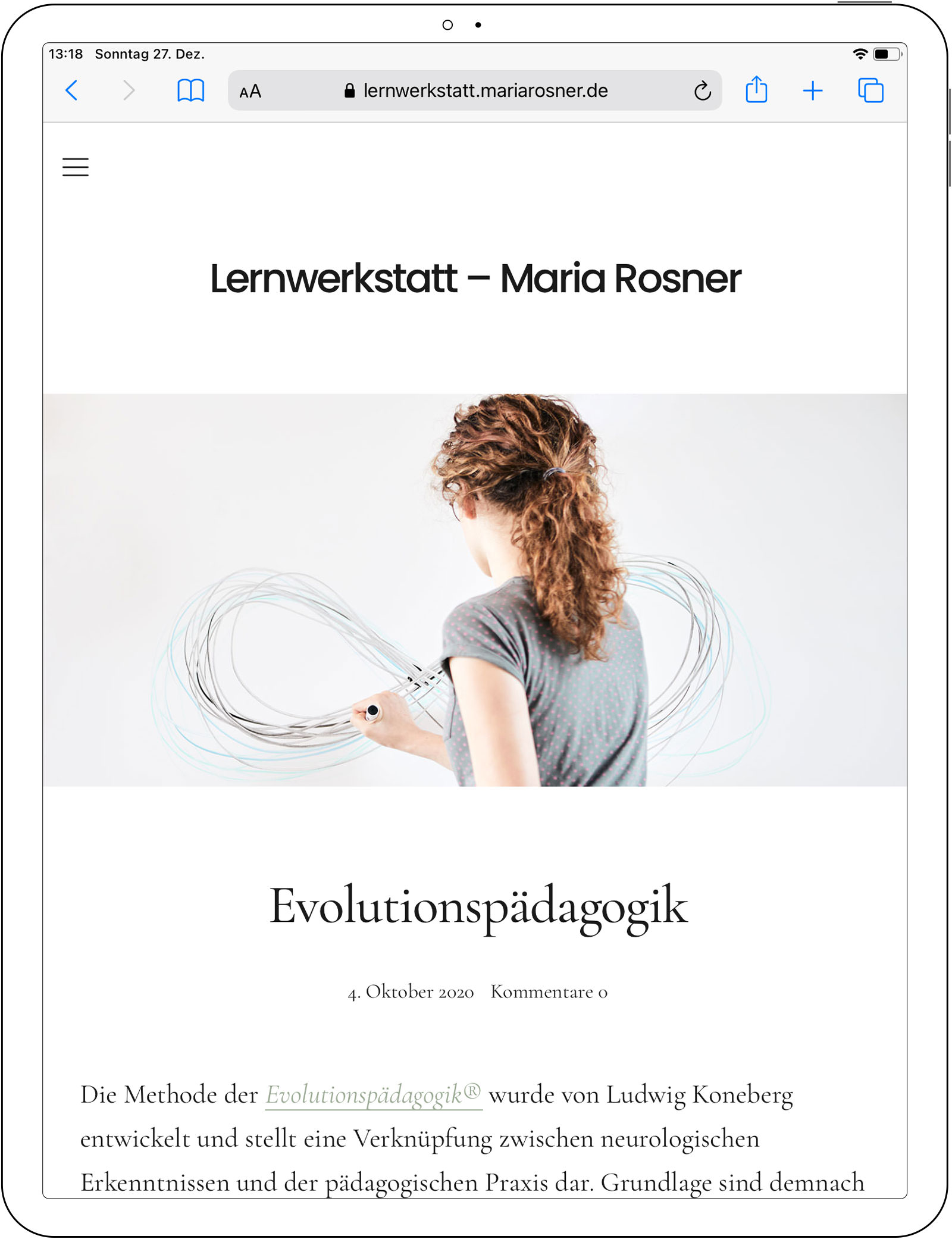 Foto-Shooting für die neue Webpräsenz von Lernwerkstatt – Maria Rosner, Blitzenreute, nähe Ravensburg, 2020